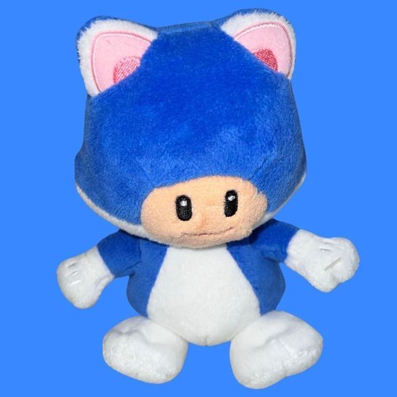 World of Nintendo Cat Toad Mario Bros U Plush Stuffed Animal 7.5" - Picture 1 of 4